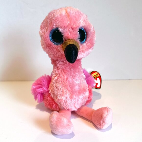Ty Beanie Boos GILDA the Pink Flamingo Plush 6.25” with Tag - Picture 6 of 14
